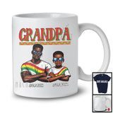 Personalized Custom Name Grandpa Grandson, Proud Father's Day Juneteenth Black, Afro Family T-Shirt