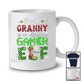 Personalized Custom Name Granny Of An Awesome Gamer Elf; Proud Mother's Day Christmas Plaid T-Shirt