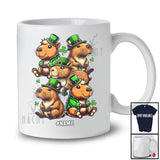 Personalized Custom Name Group Capybara Leprechaun; Lovely St. Patrick's Day Shamrocks T-Shirt