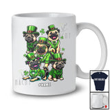 Personalized Custom Name Group Pug Leprechaun; Lovely St. Patrick's Day Shamrocks T-Shirt