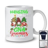 Personalized Custom Name Hanging With My CNA Gnomies; Fantastic Christmas 3 Gnomes Nurse T-Shirt