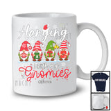 Personalized Custom Name Hanging With My Gnomies; Amusing Christmas Four Gnomes T-Shirt