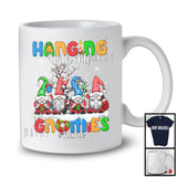 Personalized Custom Name Hanging With My Gnomies, Lovely Christmas Tree Four Gnomes, Candy Cane T-Shirt