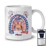 Personalized Custom Name Happy 4th Of July, Humorous American Flag Rainbow Armadillo, Patriotic T-Shirt