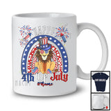 Personalized Custom Name Happy 4th Of July, Humorous American Flag Rainbow Lion, Patriotic T-Shirt