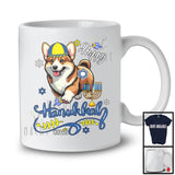 Personalized Custom Name Happy Hanukkah; Adorable Chanukah Corgi With Menorah; Animal T-Shirt