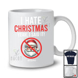 Personalized Custom Name I Hate Christmas; Humorous Anti Christmas Santa Face; Family T-Shirt