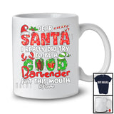 Personalized Custom Name I Really Did Try To Be A Good Bartender; Joyful Christmas Santa Jobs T-Shirt