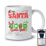 Personalized Custom Name I Really Did Try To Be A Good Lunch Lady; Joyful Christmas Santa Jobs T-Shirt