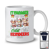 Personalized Custom Name IT Manager Of Little Reindeers; Lovely Christmas 3 Cutest Reindeers T-Shirt