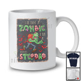 Personalized Custom Name I'm Not A Zombie I'm A Stepdad; Scary Halloween Family Group T-Shirt