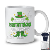 Personalized Custom Name I'm The Assistant Teacher Leprechaun; Lovely St. Patrick's Day Shamrocks T-Shirt