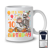 Personalized Custom Name It's My 10th Birthday; Cheerful Thanksgiving Skeleton; Family T-Shirt