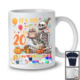 Personalized Custom Name It's My 20th Birthday; Cheerful Thanksgiving Skeleton; Family T-Shirt