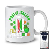 Personalized Custom Name Italian Wee Bit Irish; Joyful St. Patrick's Day Shamrock Flag; Family T-Shirt