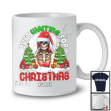 Personalized Custom Name Just Waiting For Christmas; Merry X-mas Tree Moon Skeleton Santa T-Shirt