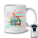 Personalized Custom Name Keep Easter Great; Humorous Bunny Trump Back; American Flag T-Shirt