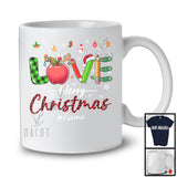 Personalized Custom Name LOVE Merry Christmas; Proud Plaid Teacher Tools; Jobs Careers T-Shirt