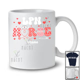 Personalized Custom Name LPN Nurse; Amazing Valentine Plaid Hearts Stethoscope; Nursing T-Shirt