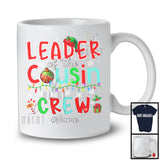 Personalized Custom Name Leader Of The Cousin Crew; Amazing Christmas Lights Elf; Family Group T-Shirt