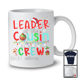 Personalized Custom Name Leader Of The Cousin Crew; Amazing Christmas Lights Santa; Family Group T-Shirt