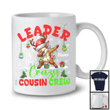 Personalized Custom Name Leader Of The Crazy Cousin Crew, Merry Christmas Reindeer Dabbing Family T-Shirt
