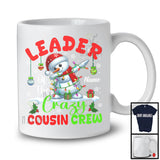 Personalized Custom Name Leader Of The Crazy Cousin Crew, Merry Christmas Snowman Dabbing Family T-Shirt