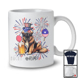 Personalized Custom Name Leonberger Drinking Beer, Lovely 4th Of July Fireworks, Patriotic T-Shirt