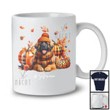 Personalized Custom Name Leonberger Plaid Pumpkins; Thanksgiving Fall Leaves; Family T-Shirt