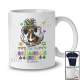 Personalized Custom Name Let The Shenanigans Begin; Joyful Mardi Gras Masked Dachshund Beads T-Shirt