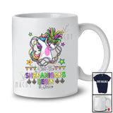 Personalized Custom Name Let The Shenanigans Begin; Joyful Mardi Gras Masked Unicorn Beads T-Shirt