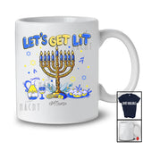 Personalized Custom Name Let's Get Lit; Fantastic Hanukkah Chanukah Menorah Dreidel T-Shirt