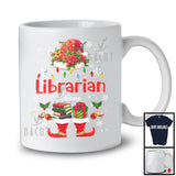 Personalized Custom Name Librarian, Joyful Christmas Lights Santa Book, Jobs Careers T-Shirt