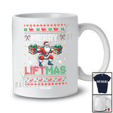 Personalized Custom Name Liftmas; Fantastic Christmas Sweater Santa Weightlifting Present Box T-Shirt