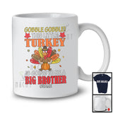 Personalized Custom Name Little Turkey To Be A Big Brother; Happy Thanksgiving Turkey Pregnancy T-Shirt