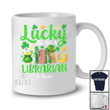 Personalized Custom Name Lucky To Be A Librarian; Awesome St. Patrick's Day Shamrocks T-Shirt