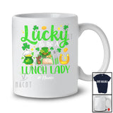 Personalized Custom Name Lucky To Be A Lunch Lady; Awesome St. Patrick's Day Shamrocks T-Shirt