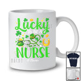 Personalized Custom Name Lucky To Be A Nurse; Awesome St. Patrick's Day Shamrocks T-Shirt