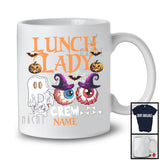 Personalized Custom Name Lunch Lady Boo Crew, Horror Halloween Ghost Witch Zombie Eyes, Careers T-Shirt