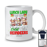 Personalized Custom Name Lunch Lady Of The Cutest Little Reindeers; Lovely Christmas Jobs T-Shirt