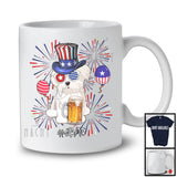 Personalized Custom Name Maltese Drinking Beer, Lovely 4th Of July Fireworks, Patriotic T-Shirt