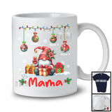 Personalized Custom Name Mama; Adorable Christmas Lights Ornaments Gnomes; Family T-Shirt