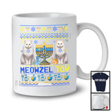 Personalized Custom Name Meowzel Tov; Lovely Hanukkah Sweater Two Cat Menorah; Family T-Shirt