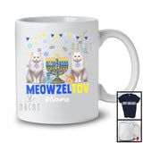 Personalized Custom Name Meowzel Tov; Lovely Hanukkah Two Cat Menorah Lover; Family Group T-Shirt