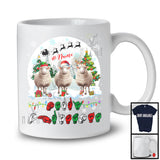 Personalized Custom Name Merry Christmas; Lovely Three ASL Sheeps; X-mas Moon Sign Language T-Shirt