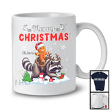 Personalized Custom Name Merry Christmas; Lovely X-mas Gingerbread Riding Raccoon Animal T-Shirt