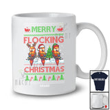 Personalized Custom Name Merry Flocking; Wonderful Christmas Sweater Three Parot; Bird T-Shirt