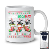 Personalized Custom Name Merry Orcamas; Lovely Christmas Sweater 3 Santa Orca In X-mas Socks T-Shirt