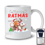 Personalized Custom Name Merry Ratmas; Awesome Christmas Santa Gingerbread Riding Rat T-Shirt