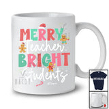 Personalized Custom Name Merry Teacher Bright Students; Amazing Christmas Gingerbread; Family T-Shirt